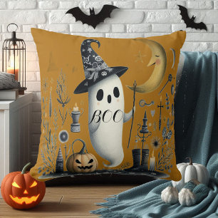 Boo Halloween Geist Sternennacht Halbmond Jack Kissen