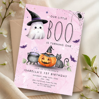 Boo Halloween Ghost 1. 3. 4. 5. Geburtstag Einladung