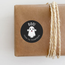 Boo Halloween Ghost benutzerdefinierter Text schwa Runder Aufkleber