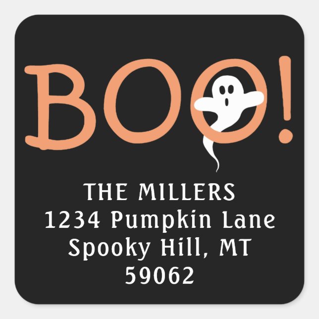 BOO ! Halloween Ghost | Étiquettes d'adresse de re (Devant)