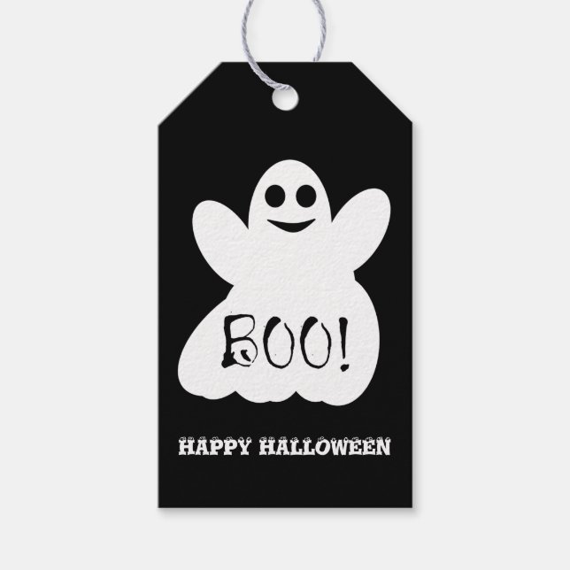 Boo! Halloween Ghost-Gift-Tag Geschenkanhänger (Vorderseite)