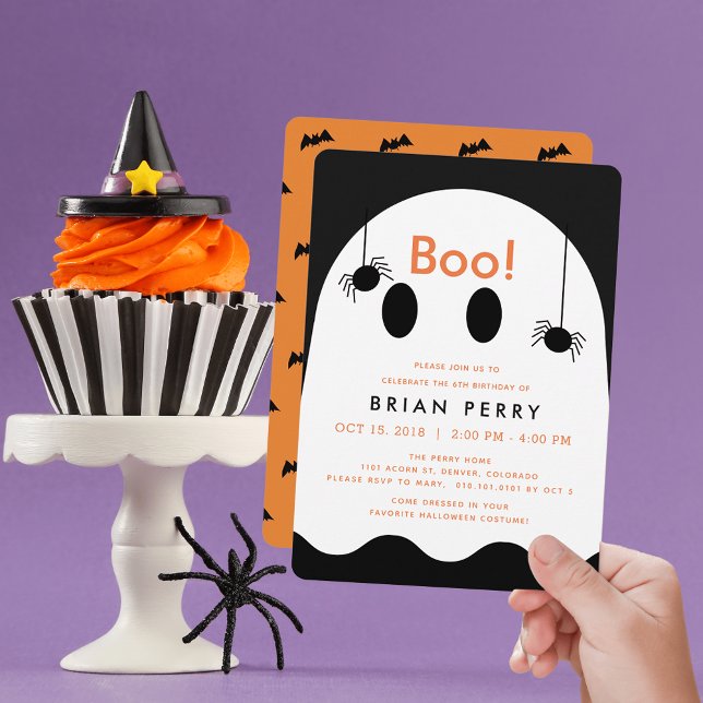 Boo! Halloween Ghost Niedliche Geburtstag Einladun Einladung (Von Creator hochgeladen)