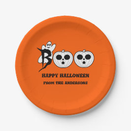 BOO! Halloween Ghost Paper Plate Pappteller