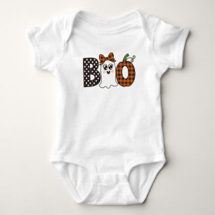 Boo Halloween Ghost und Kariert Pumpkin Baby Strampler
