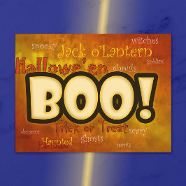 Boo! Halloween Grußkarte Postkarte
