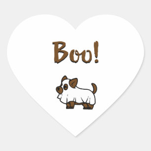 Boo Halloween Herz-Aufkleber