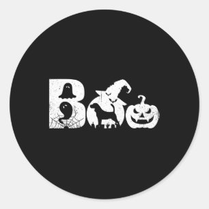 Boo Halloween Kostüm Beagle Hund Pumpkin Hexe Runder Aufkleber