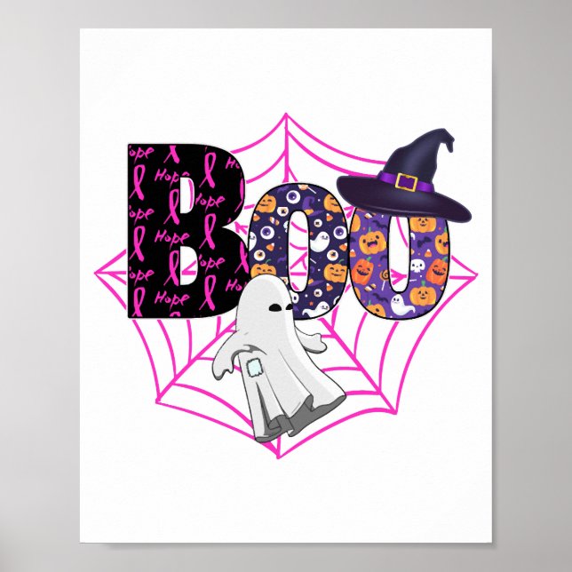 Boo Halloween October Pink Poster (Vorne)