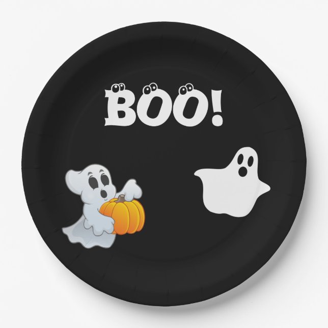 Boo Halloween Pappteller (Vorderseite)