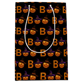 Boo Halloween Pumpkin Illustration Mittlere Geschenktüte