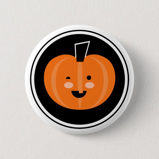 Boo! Halloween Pumpkin Pinback Button (Vorderseite)