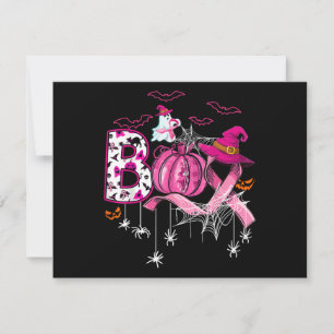 Boo Halloween Pumpkin rosa Band Rotzunge Brustknac Dankeskarte