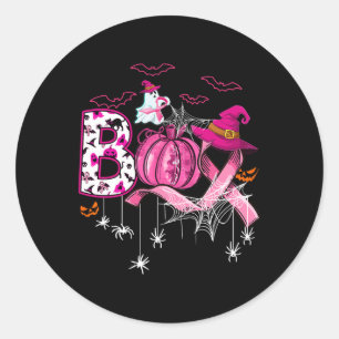 Boo Halloween Pumpkin rosa Band Rotzunge Brustknac Runder Aufkleber