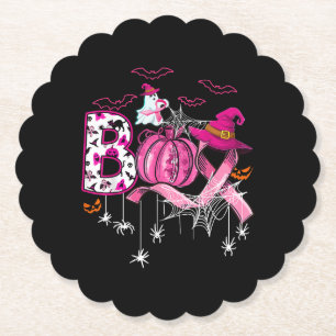 Boo Halloween Pumpkin rosa Band Rotzunge Brustknac Untersetzer