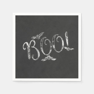 BOO! Halloween-Schiefertafel-Kreide-Feierparty Serviette