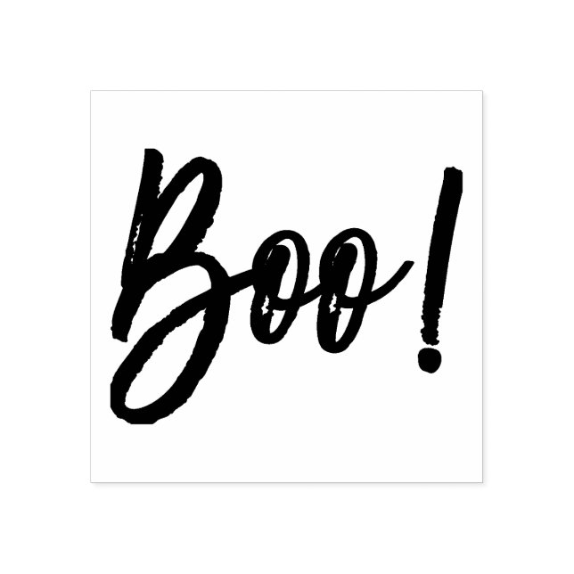 Boo! Halloween Script Moderne Briefmarke Gummistempel (Prägung)