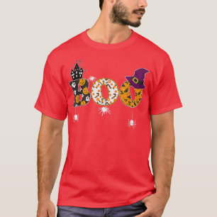 Boo Halloween Spinnen und Hexenhut Pumpkin Ghost T-Shirt