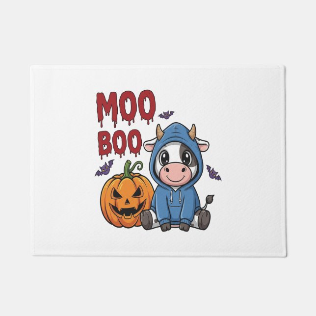 Boo Halloween Spooky Ghost Cow Fußmatte (Vorderseite)