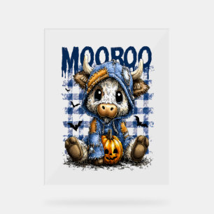 Boo Halloween Spooky Highland Cow Acrylschild