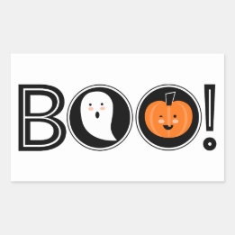 Boo! Halloween-Sticker Rechteckiger Aufkleber