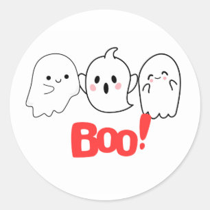 Boo! Halloween-Sticker   Spaß und Spooky Décor Runder Aufkleber