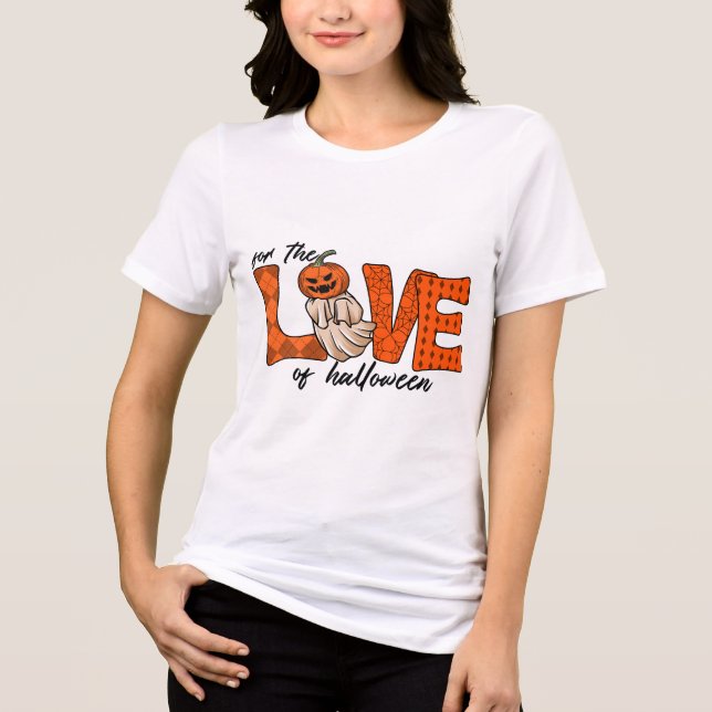 Boo Halloween T - Shirt mit Liebe Theme (Vorderseite)