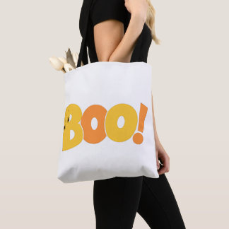 Boo Halloween-Typografie mit Spinnen Tasche