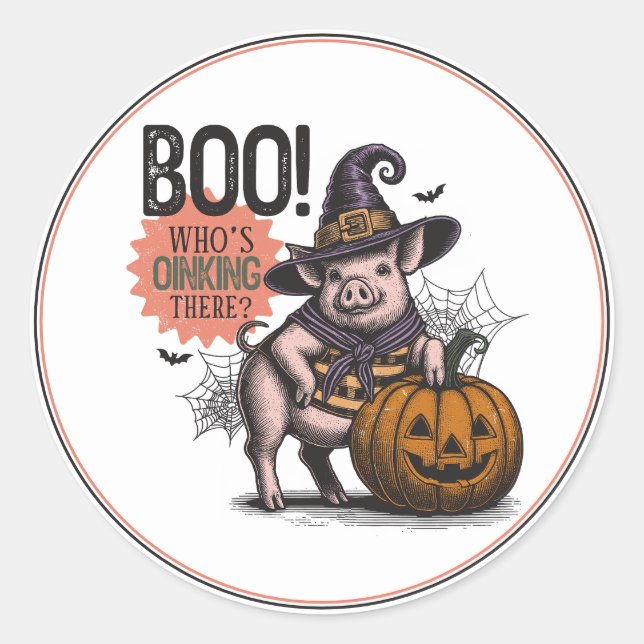 Boo Halloween und Pumpkin Runder Aufkleber (Vorderseite)