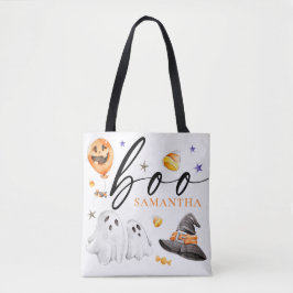Boo Halloween Wasserfarbe Trick oder Treat White Tasche