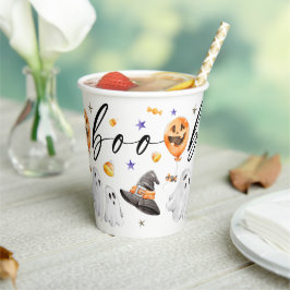 Boo Halloween Watercolor Party Pappbecher