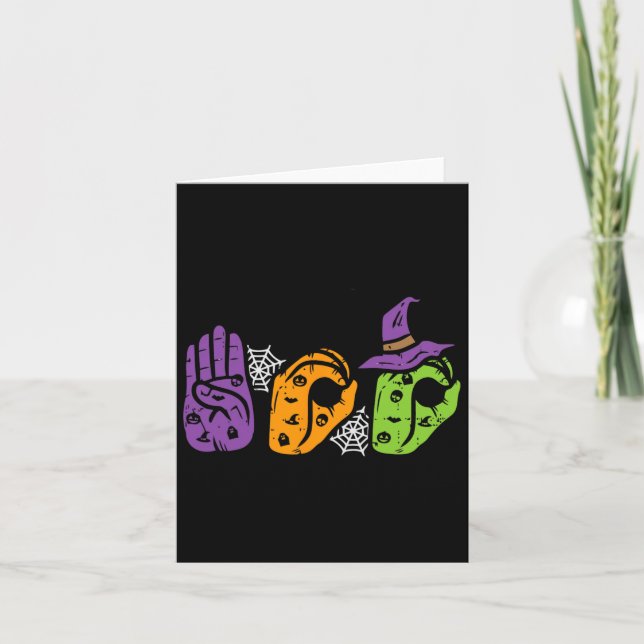 Boo Hands American Sign Language Pride Asl Hallowe Karte (Vorderseite)
