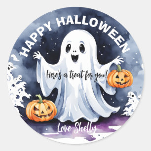 Boo! Happy Ghost Halloween Aufkleber