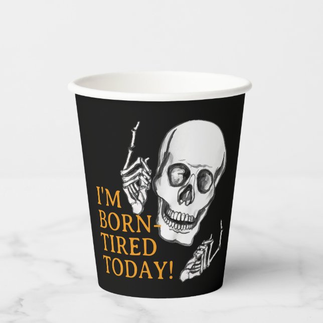 Boo Happy Halloween Funny Skull Witze Pappbecher (Vorderseite)