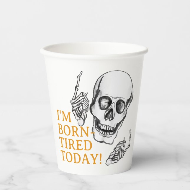 Boo Happy Halloween Funny Skull Witze Pappbecher (Vorderseite)
