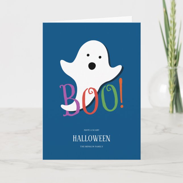 Boo! Happy Halloween Kids Card Karte (Vorderseite)