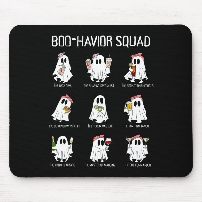 Boo-havior Squad Verhaltensanalyse Ghost Rbt A Hal Mousepad (Vorne)