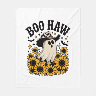 Boo Haw Cow Ghost Western Halloween Fleecedecke
