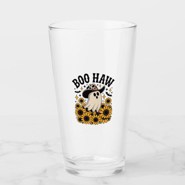 Boo Haw Cow Ghost Western Halloween Glas (Vorderseite)