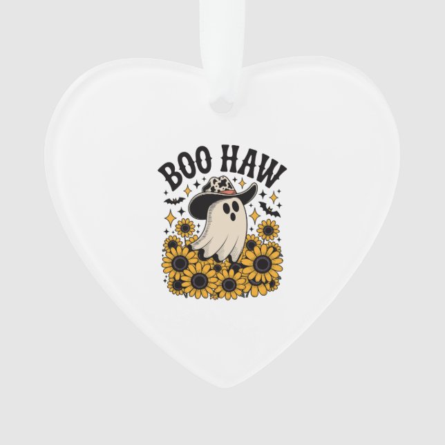 Boo Haw Cow Ghost Western Halloween Ornament (Vorderseite)
