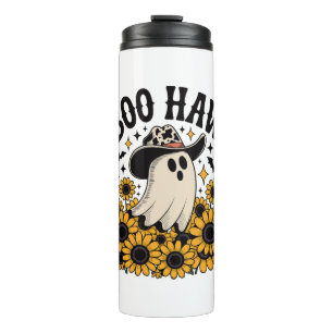 Boo Haw Cow Ghost Western Halloween Thermosbecher