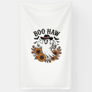 Boo Haw Cowboy Geist Sonnenblumen Fledermäuse Hall Banner