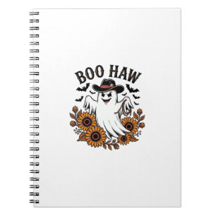 Boo Haw Cowboy Geist Sonnenblumen Fledermäuse Hall Notizblock