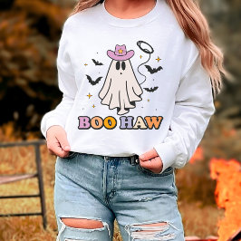 Boo Haw Cowboy Spooky Niedlich Ghost Halloween Sweatshirt