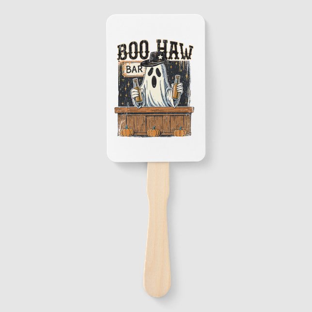 Boo Haw Retro Western Halloween Fächer (Vorderseite)