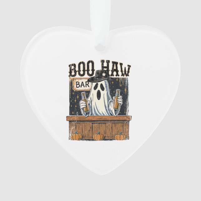 Boo Haw Retro Western Halloween Ornament (Vorderseite)