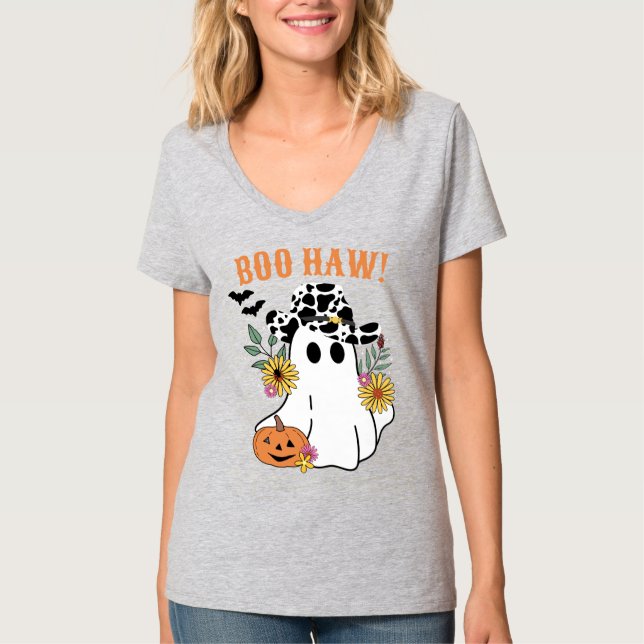Boo Haw Western Halloween boho cowboy Geist T-Shirt (Vorderseite)