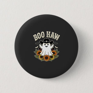 Boo Haw Western Halloween-Geisterdesign Button