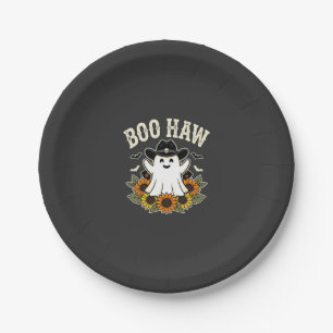 Boo Haw Western Halloween-Geisterdesign Pappteller