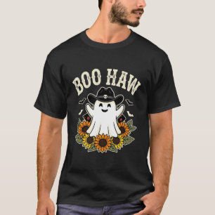 Boo Haw Western Halloween-Geisterdesign T-Shirt