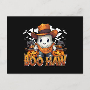 Boo Haw Western Halloween Vintag Ghost Funny Niedl Postkarte